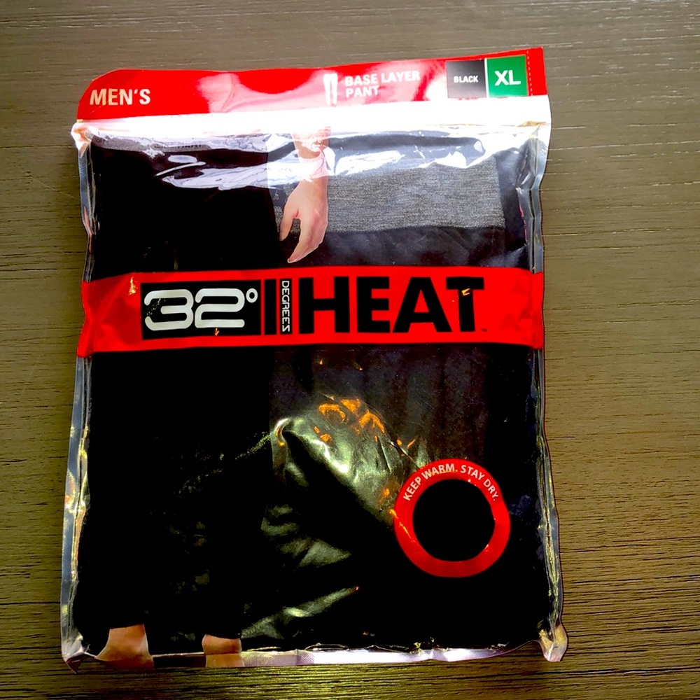 NWT 32 Degrees Base Layer Pants Black size XL